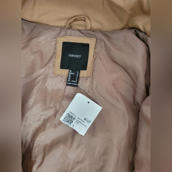Forever 21 Tan Faux Leather Puffer Jacket - Picture 7 of 7